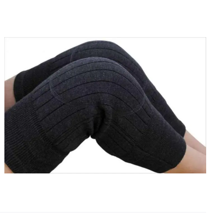 1 pair Woolen Blend Thermal Knee Warmers Fashion Women Solid Color Knee High Knitted Breathable Elastic Knees Sleeves for Winter Pleated Long Yoga Socks Leg Warmer Both Men And Women